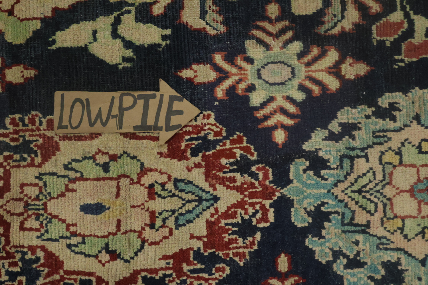 Antique Navy Blue Sultanabad Persian Runner Rug 5x9