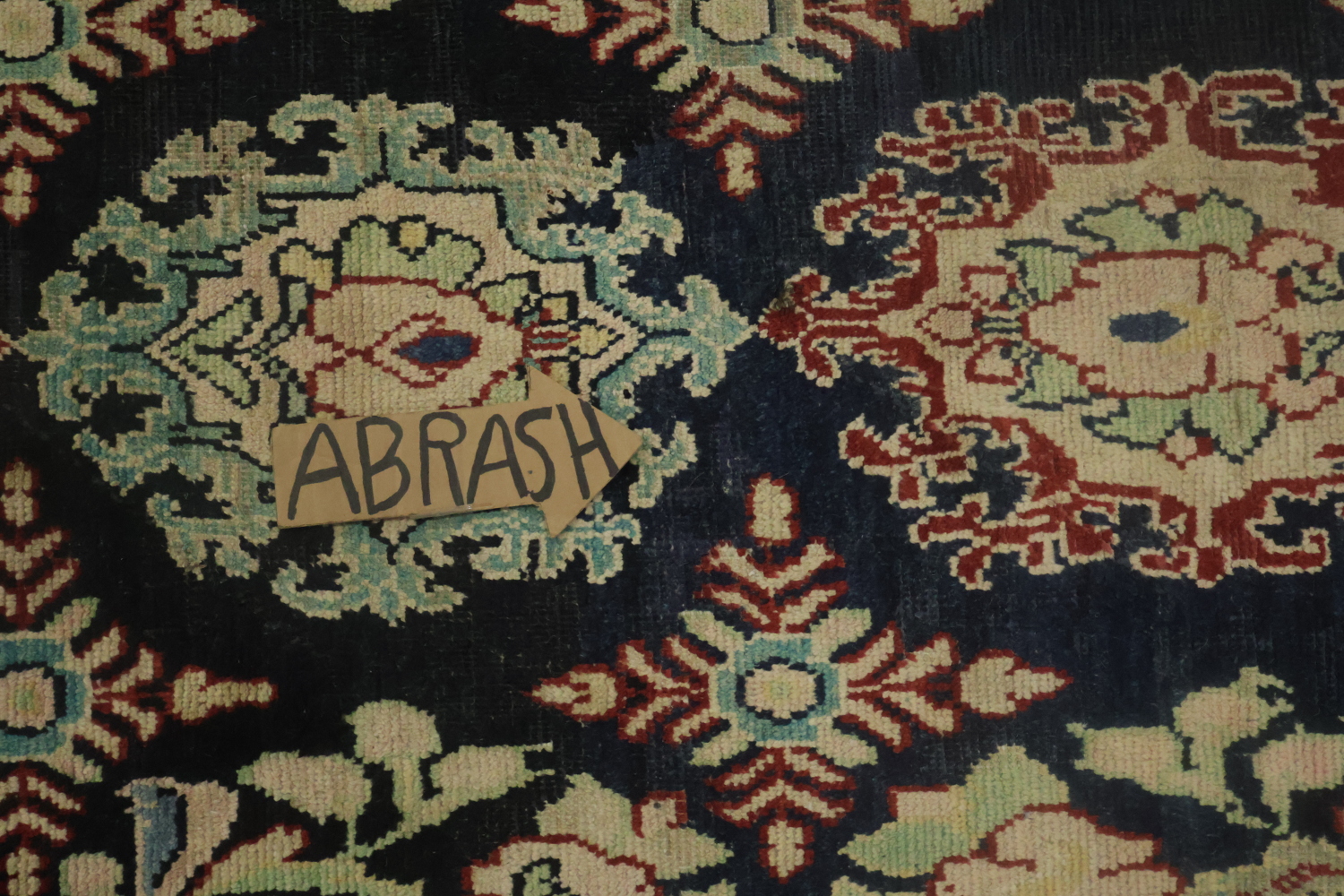 Antique Navy Blue Sultanabad Persian Runner Rug 5x9