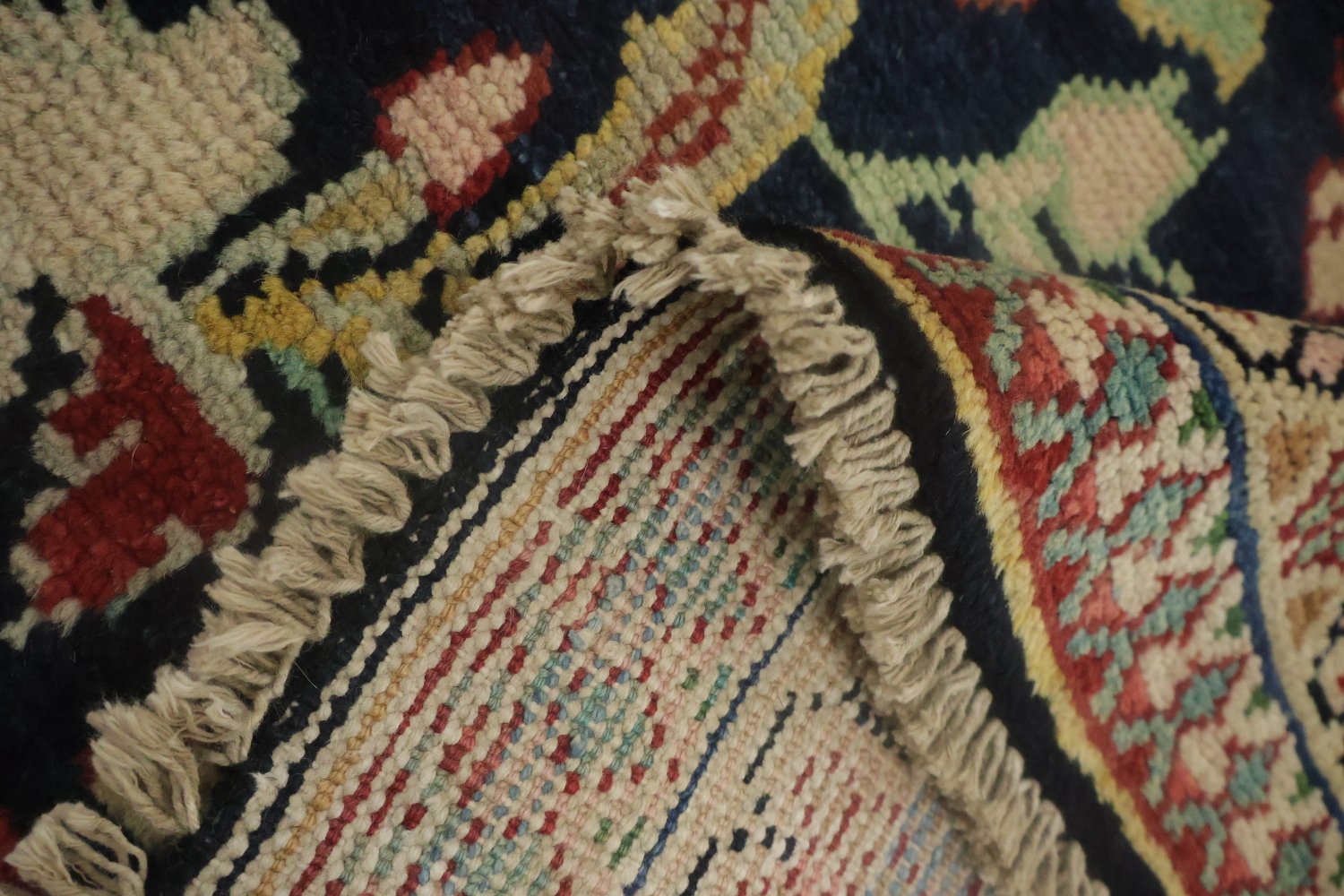 Antique Navy Blue Sultanabad Persian Runner Rug 5x9