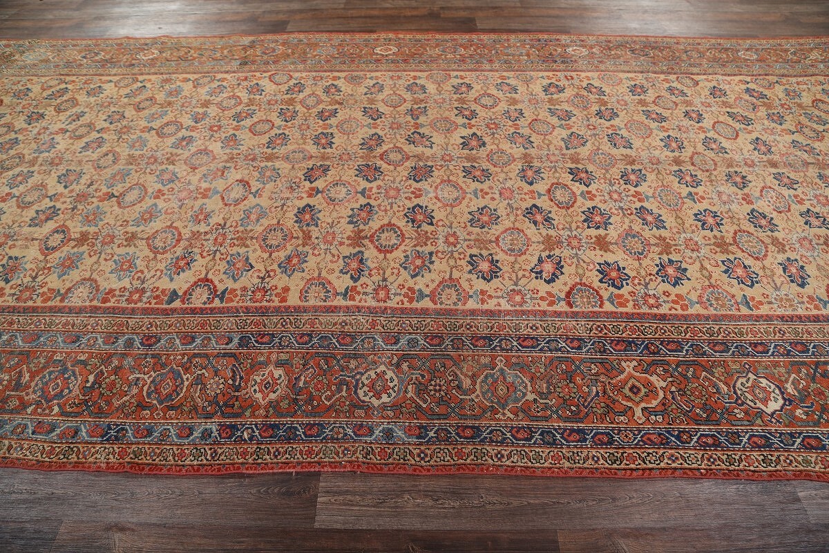 Pre-1900 Antique Sultanabad Large Persian Rug 9x20