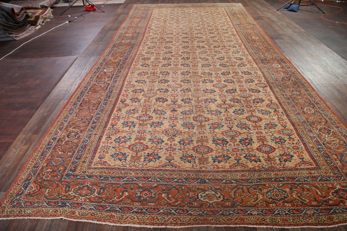 Pre-1900 Antique Sultanabad Large Persian Rug 9x20