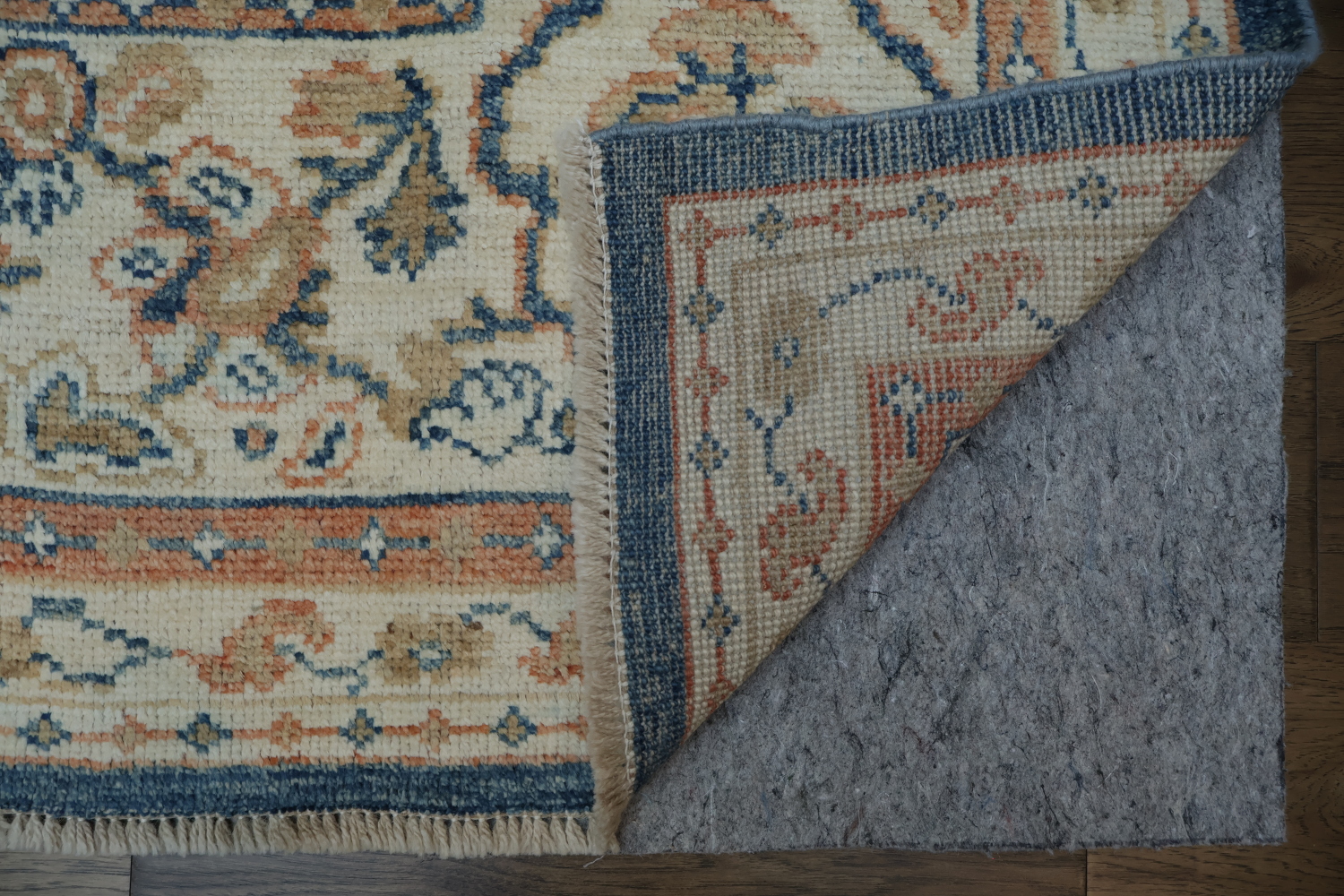 Classic Oushak Turkish Beige and Blue Tones Traditional Area Rug