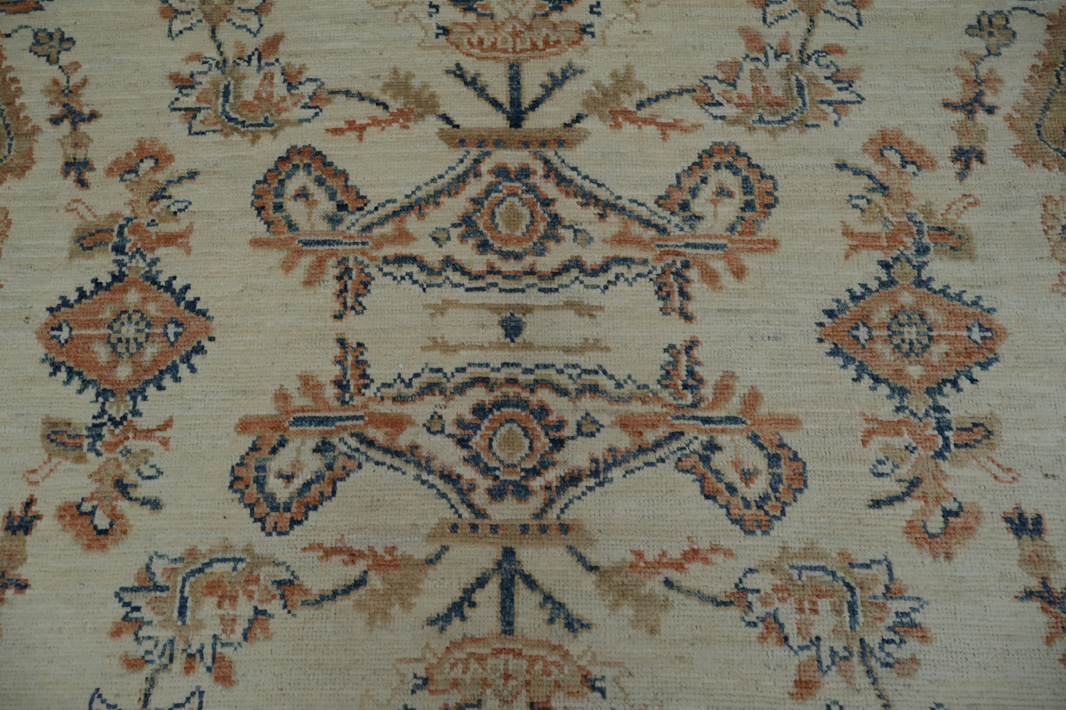 Classic Oushak Turkish Beige and Blue Tones Traditional Area Rug
