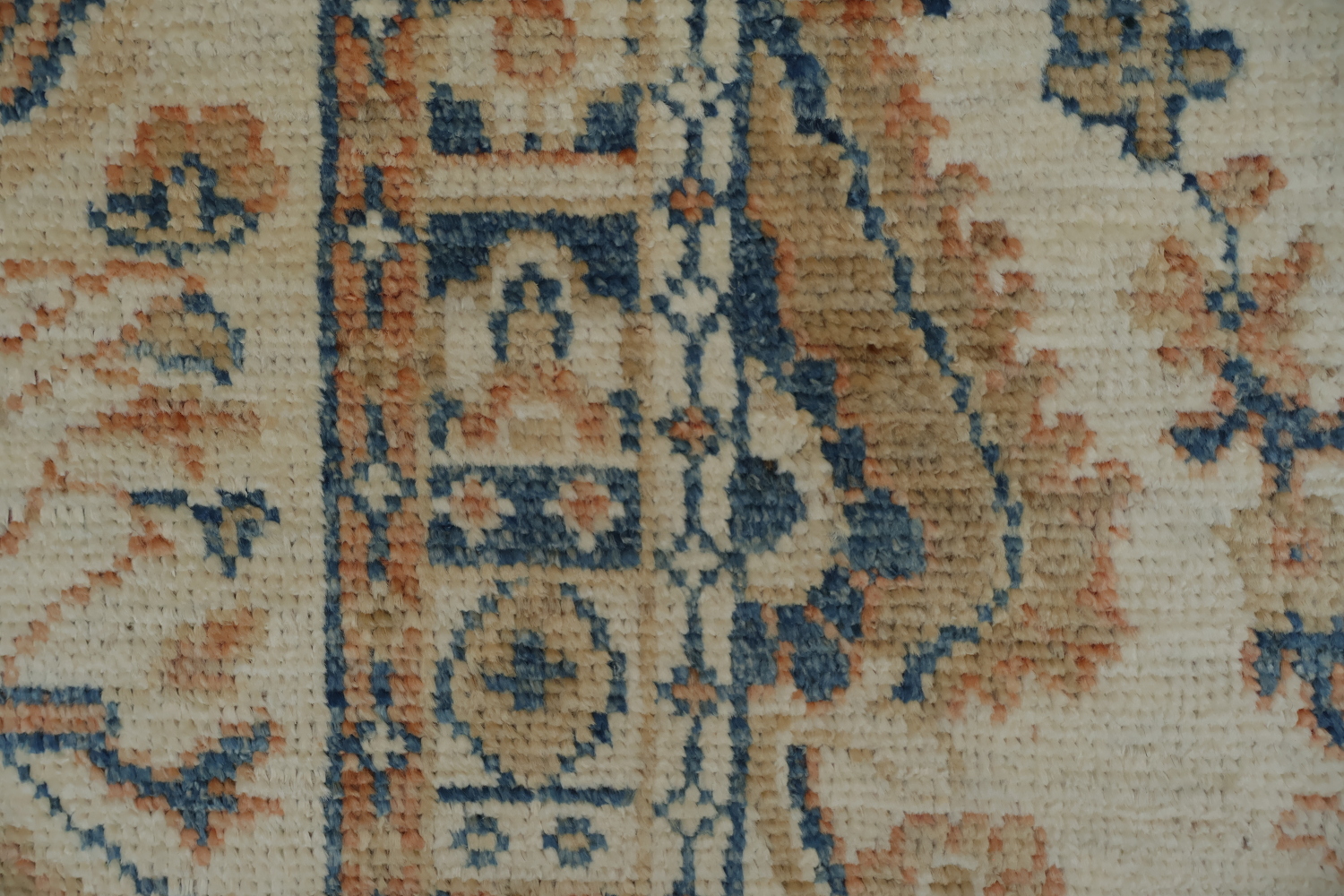 Classic Oushak Turkish Beige and Blue Tones Traditional Area Rug