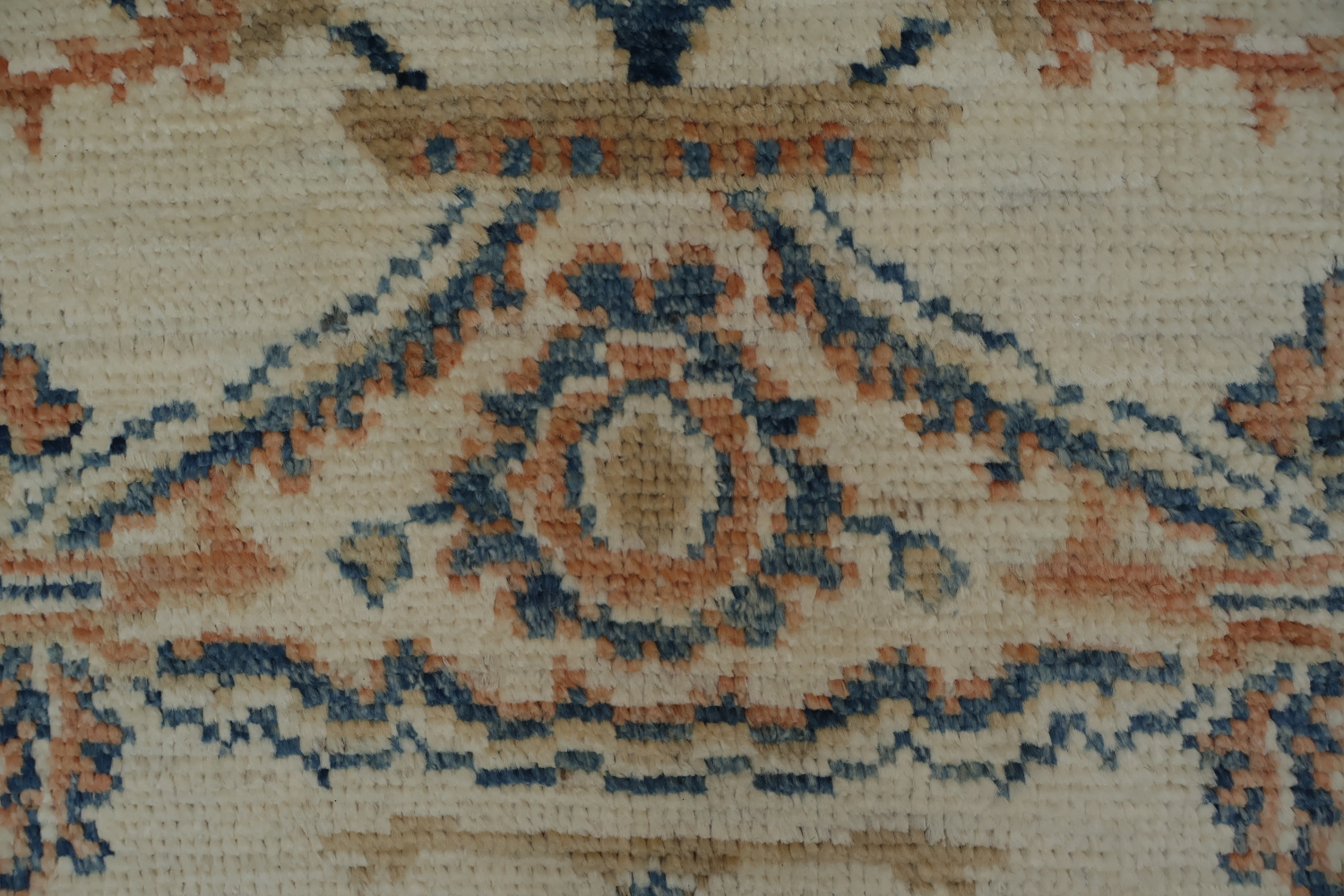 Classic Oushak Turkish Beige and Blue Tones Traditional Area Rug