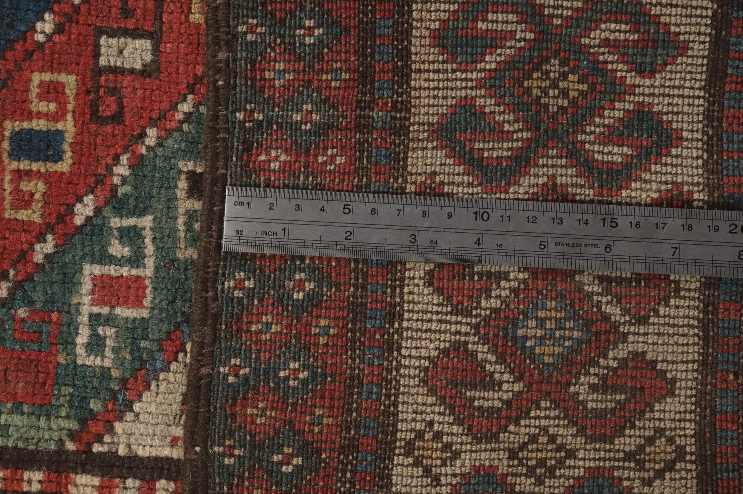 Pre-1900 Antique Kazak Caucasian Vegetable Dye Rug 4x8