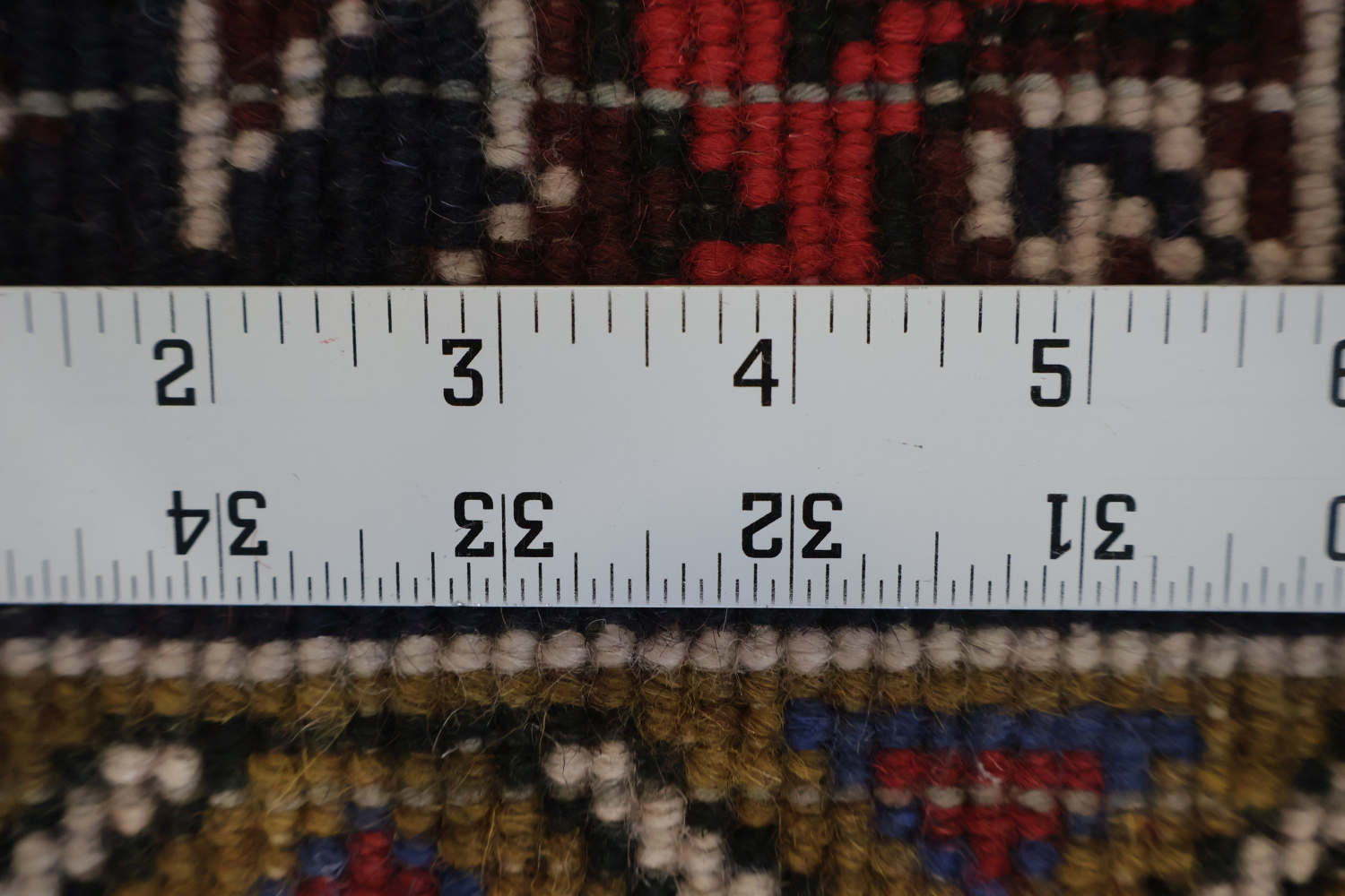Geometric Tribal Deep Red and Navy Heriz Persian Area Rug 5x7