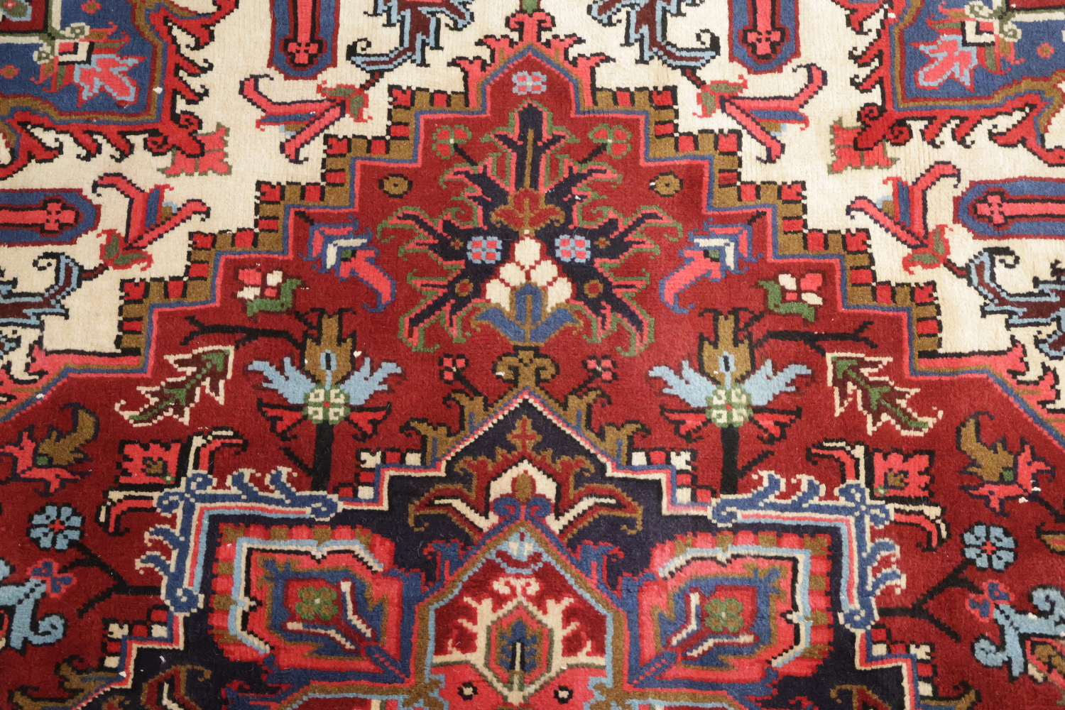 New Geometric Red Heriz Persian Area Rug 5x6