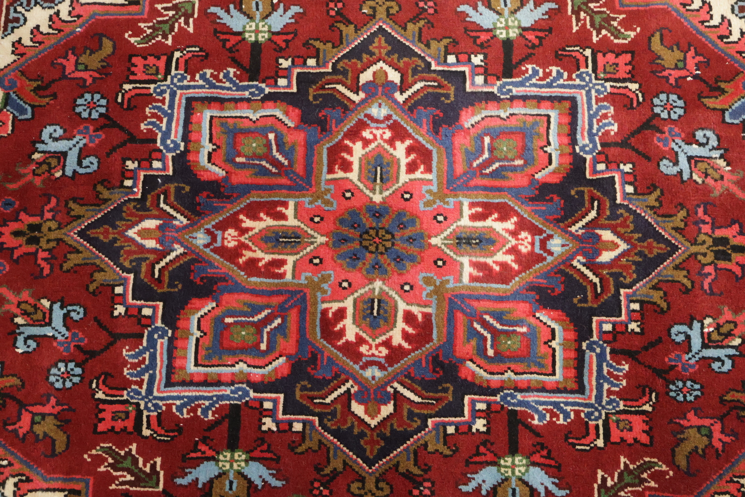 New Geometric Red Heriz Persian Area Rug 5x6