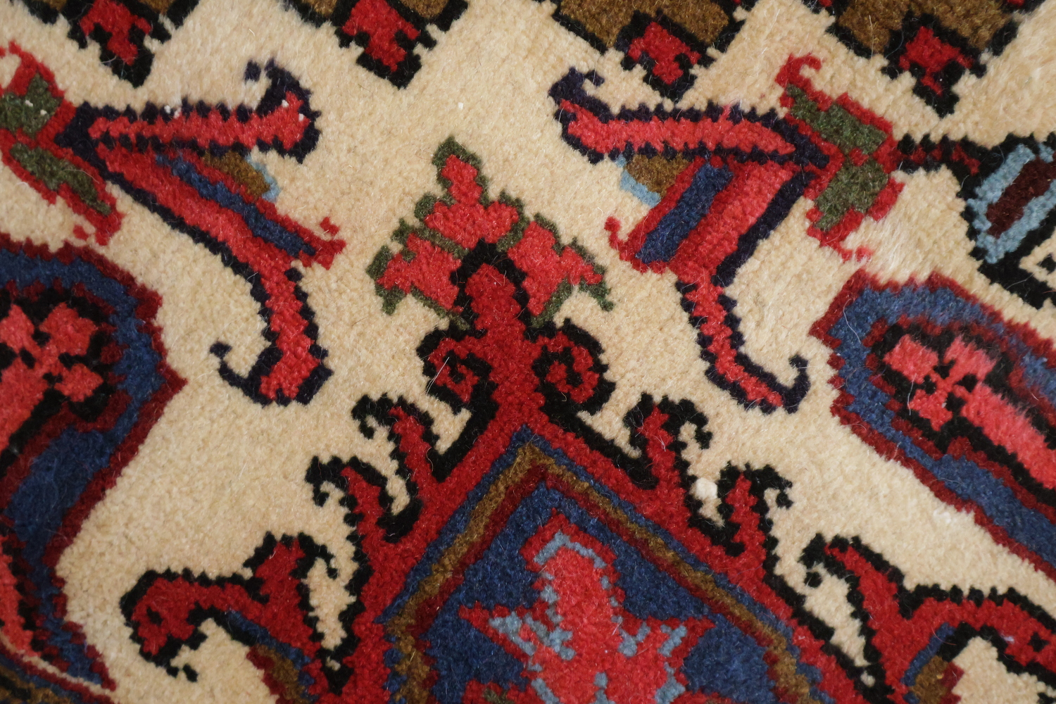 New Geometric Red Heriz Persian Area Rug 5x6