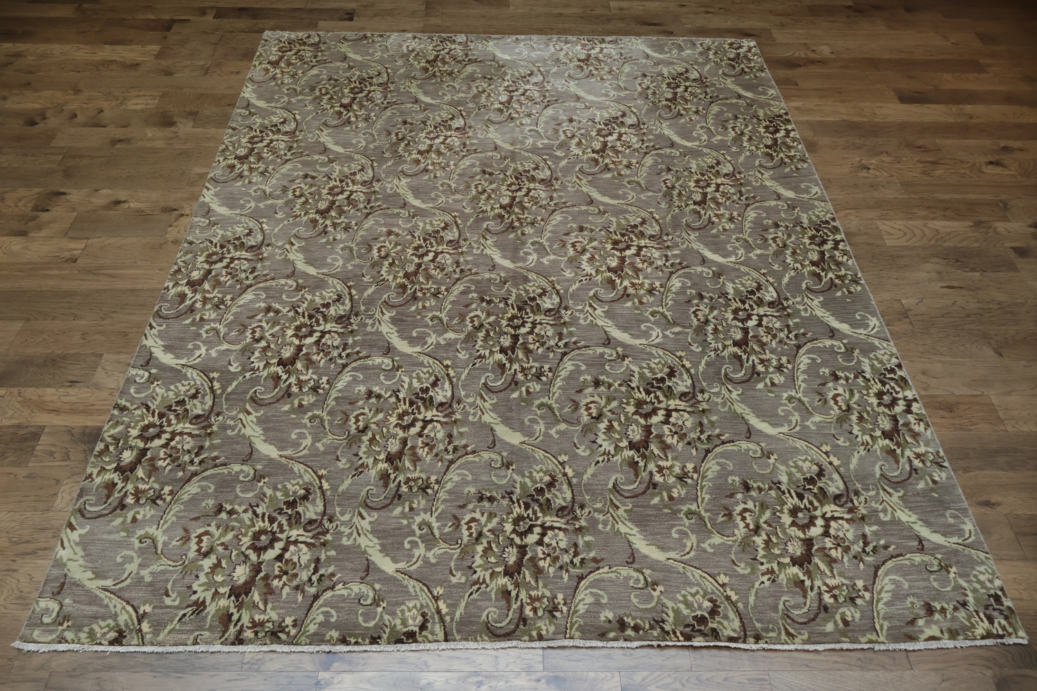 Classic Paisley Design Taupe Brown Rug Perfect for Traditional Living Rooms 9x12