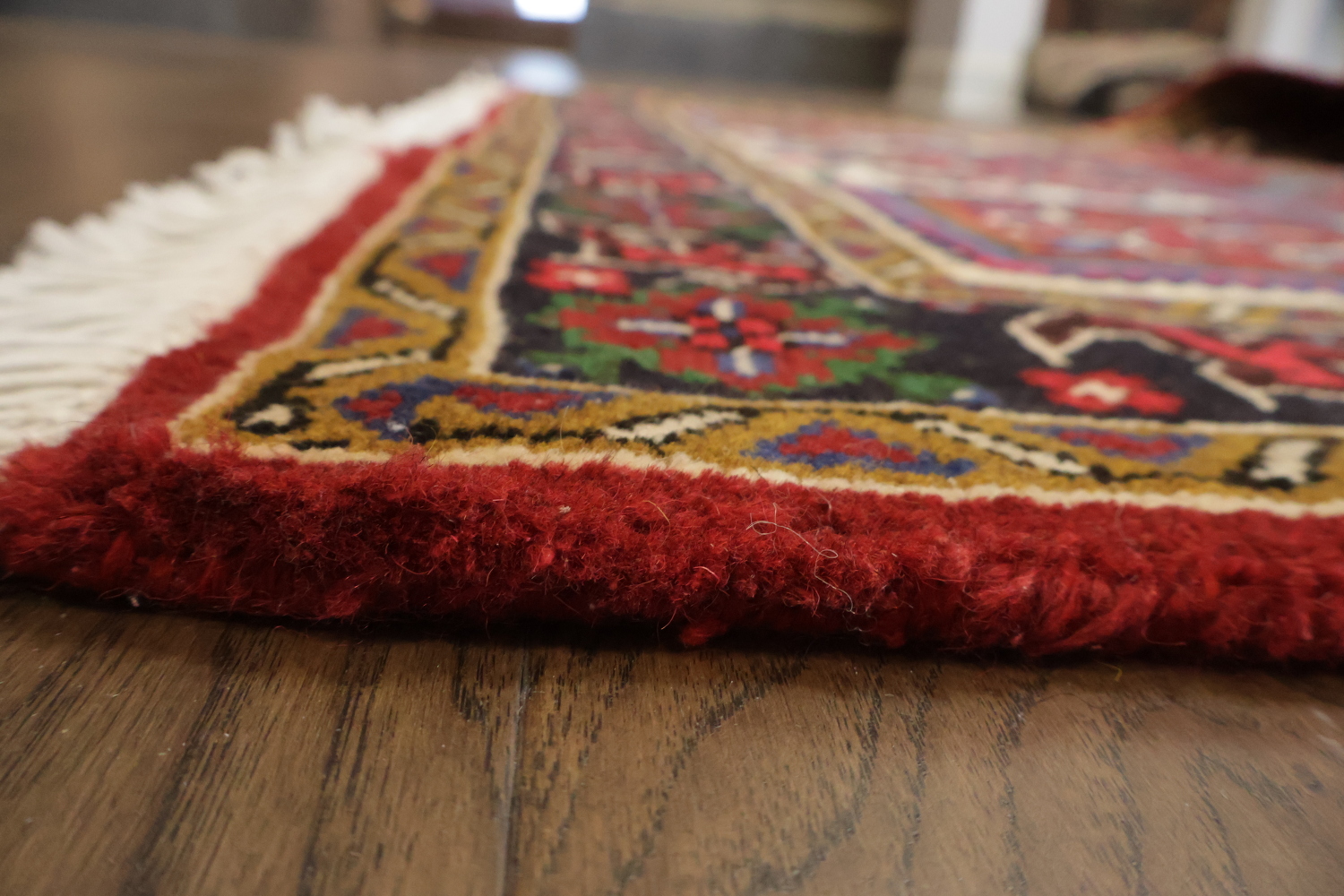 Geometric Red Heriz Persian Area Rug 5x7