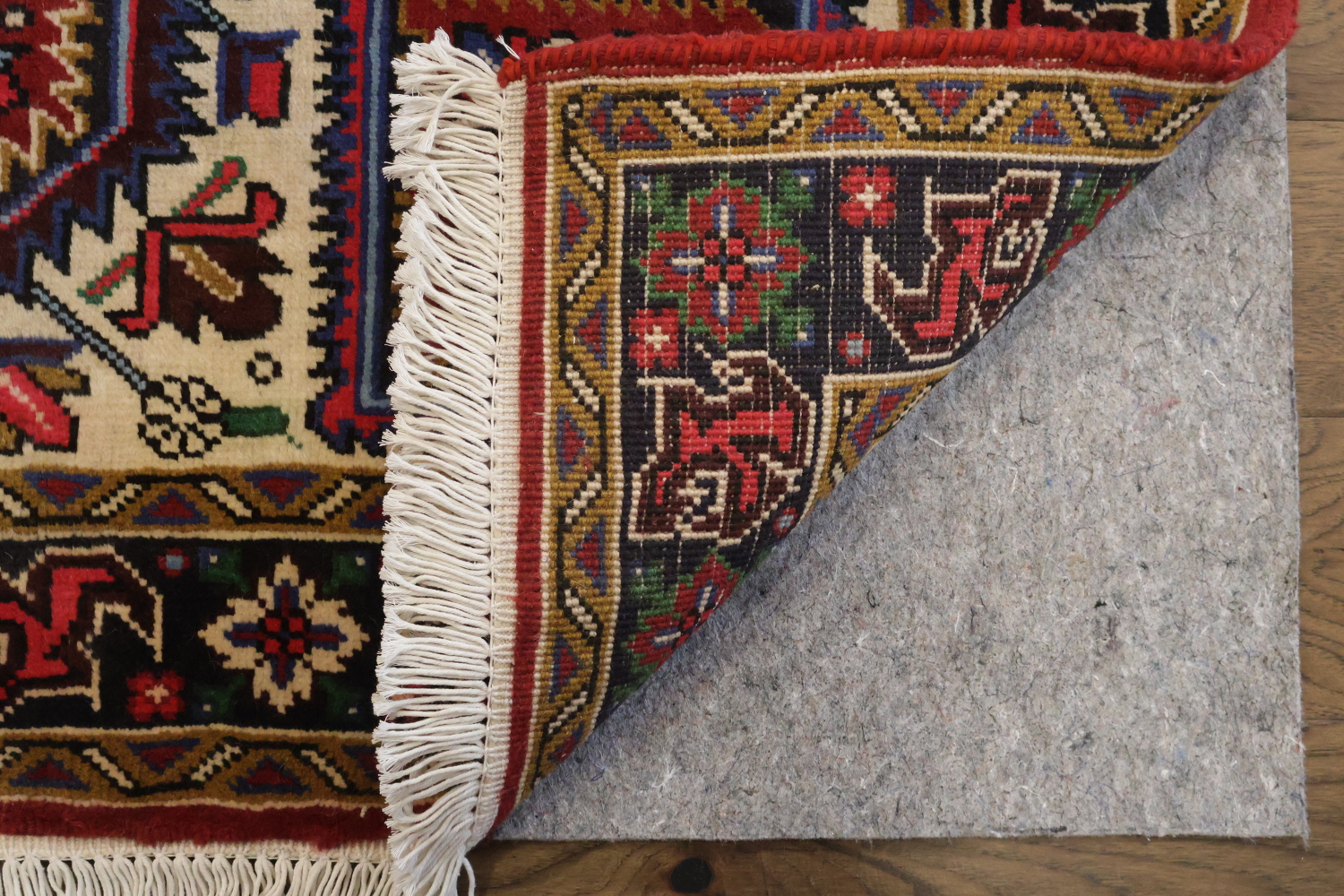 Geometric Red Heriz Persian Area Rug 5x7
