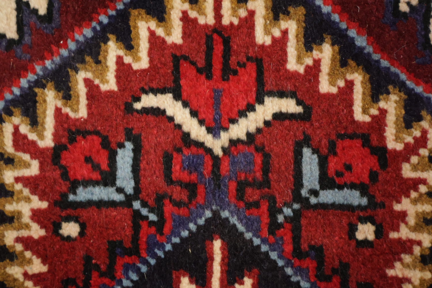 Geometric Red Heriz Persian Area Rug 5x7