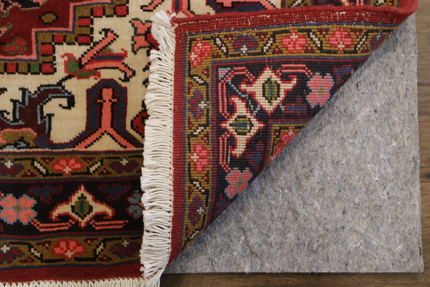 New Geometric Red Heriz Persian Wool Rug 5x6