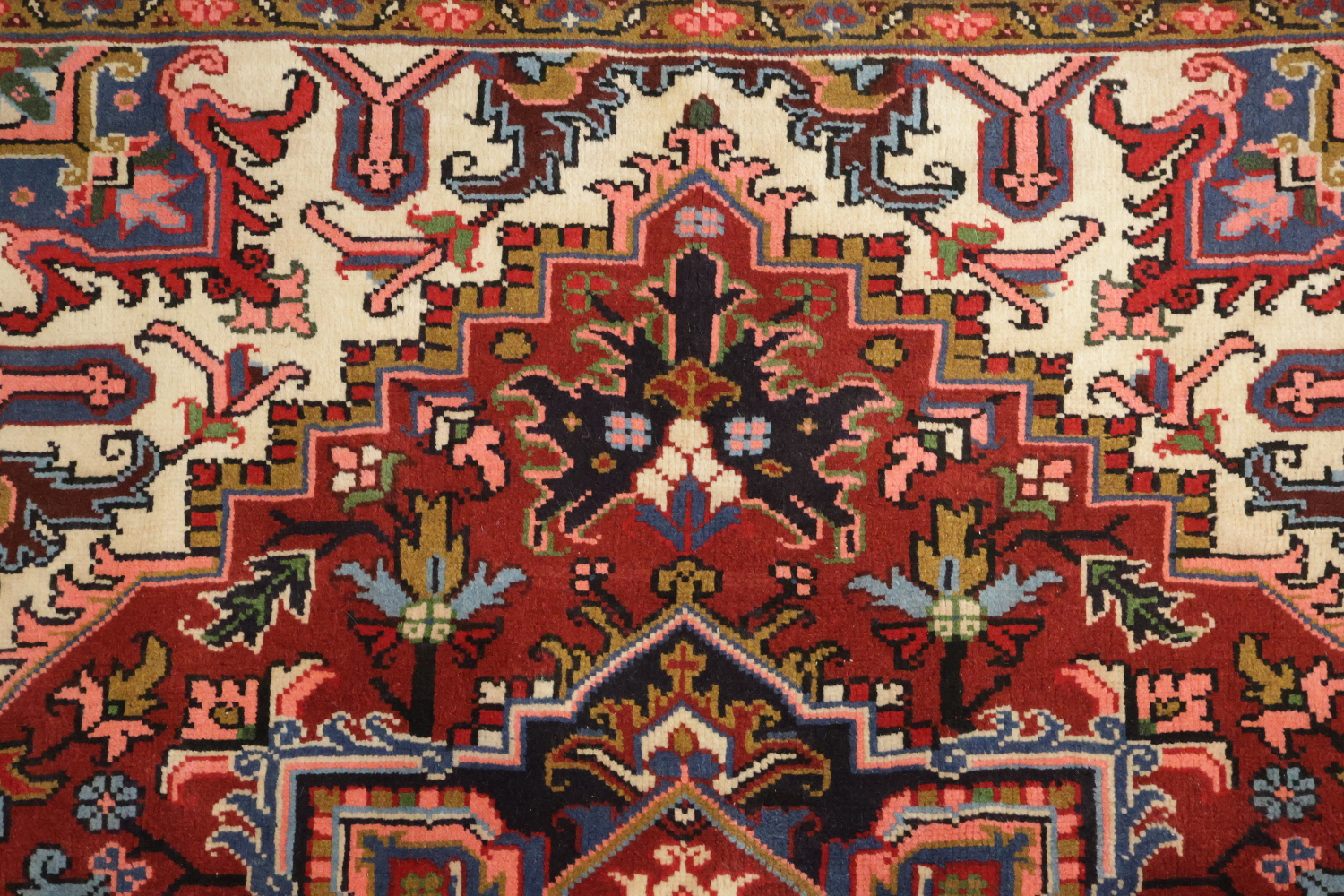 New Geometric Red Heriz Persian Wool Rug 5x6