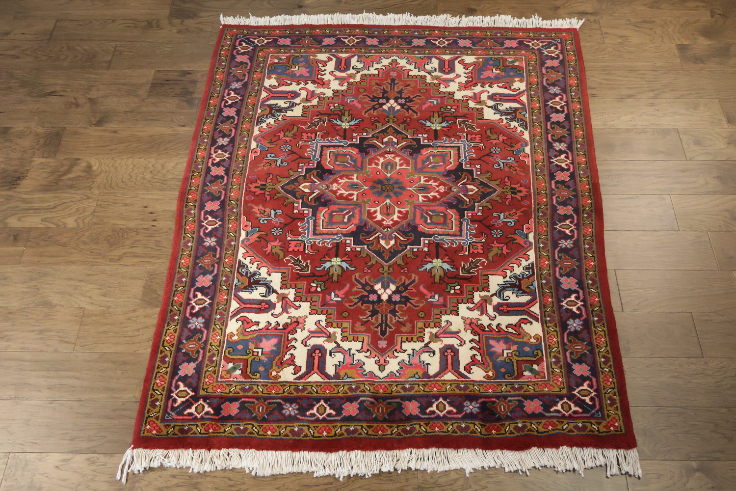Brand New Geometric Red Heriz Persian Area Rug 5x6