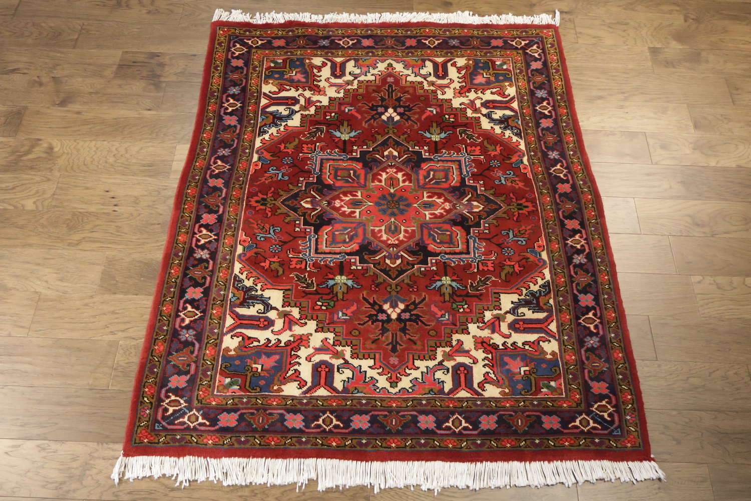 Brand New Geometric Red Heriz Persian Area Rug 5x6
