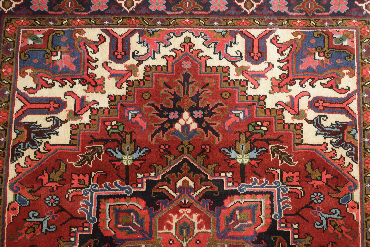 Brand New Geometric Red Heriz Persian Area Rug 5x6