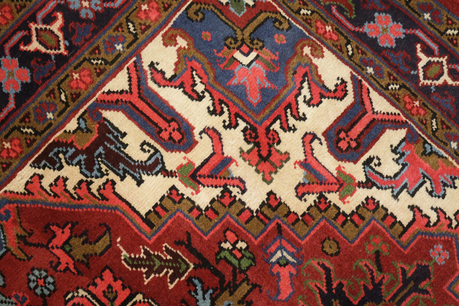 Brand New Geometric Red Heriz Persian Area Rug 5x6
