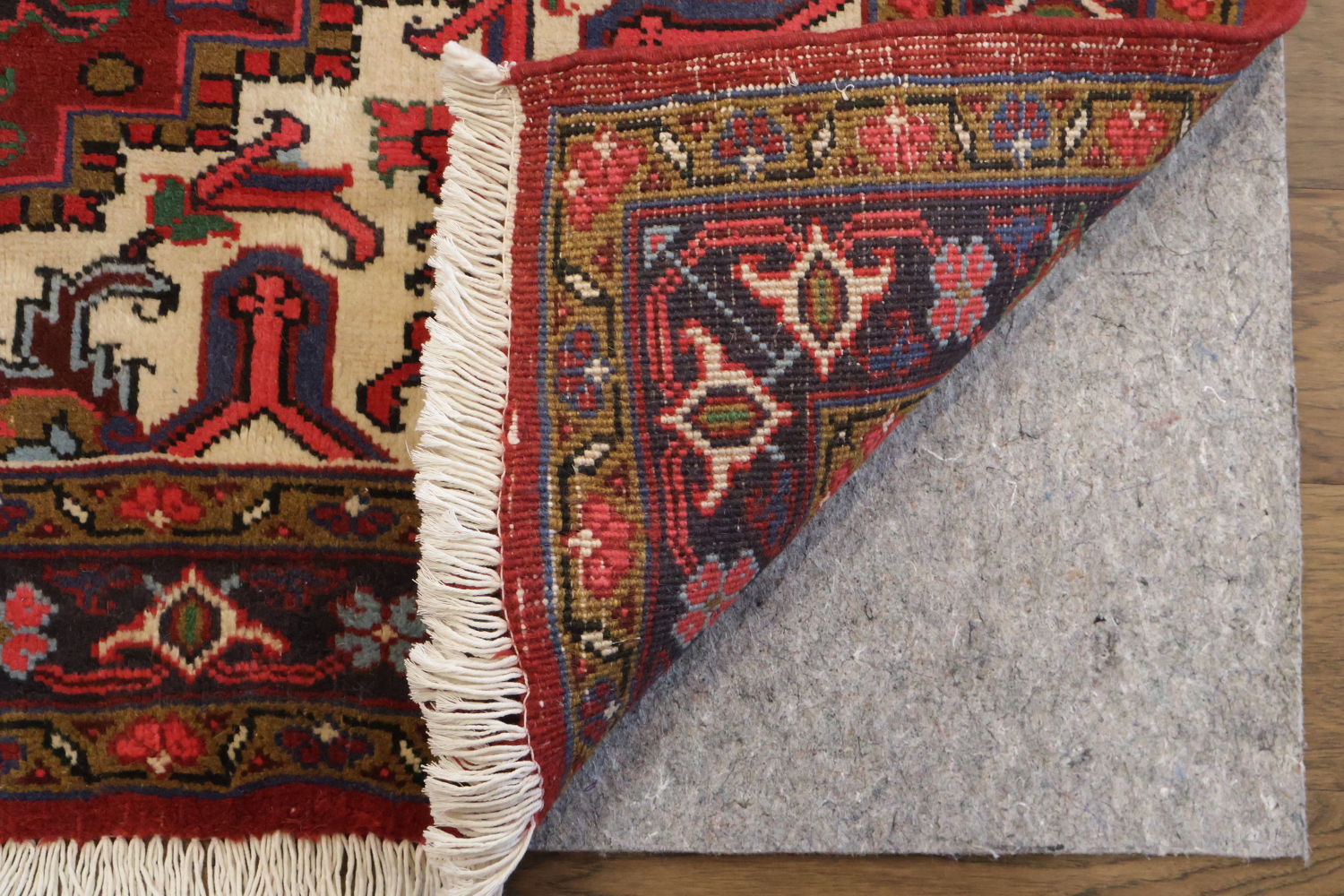 New Geometric Red Heriz Persian Wool Rug 5x6