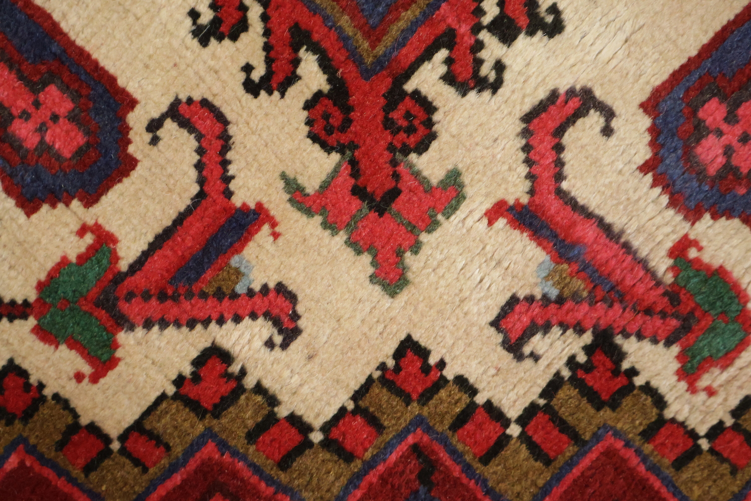 New Geometric Red Heriz Persian Wool Rug 5x6