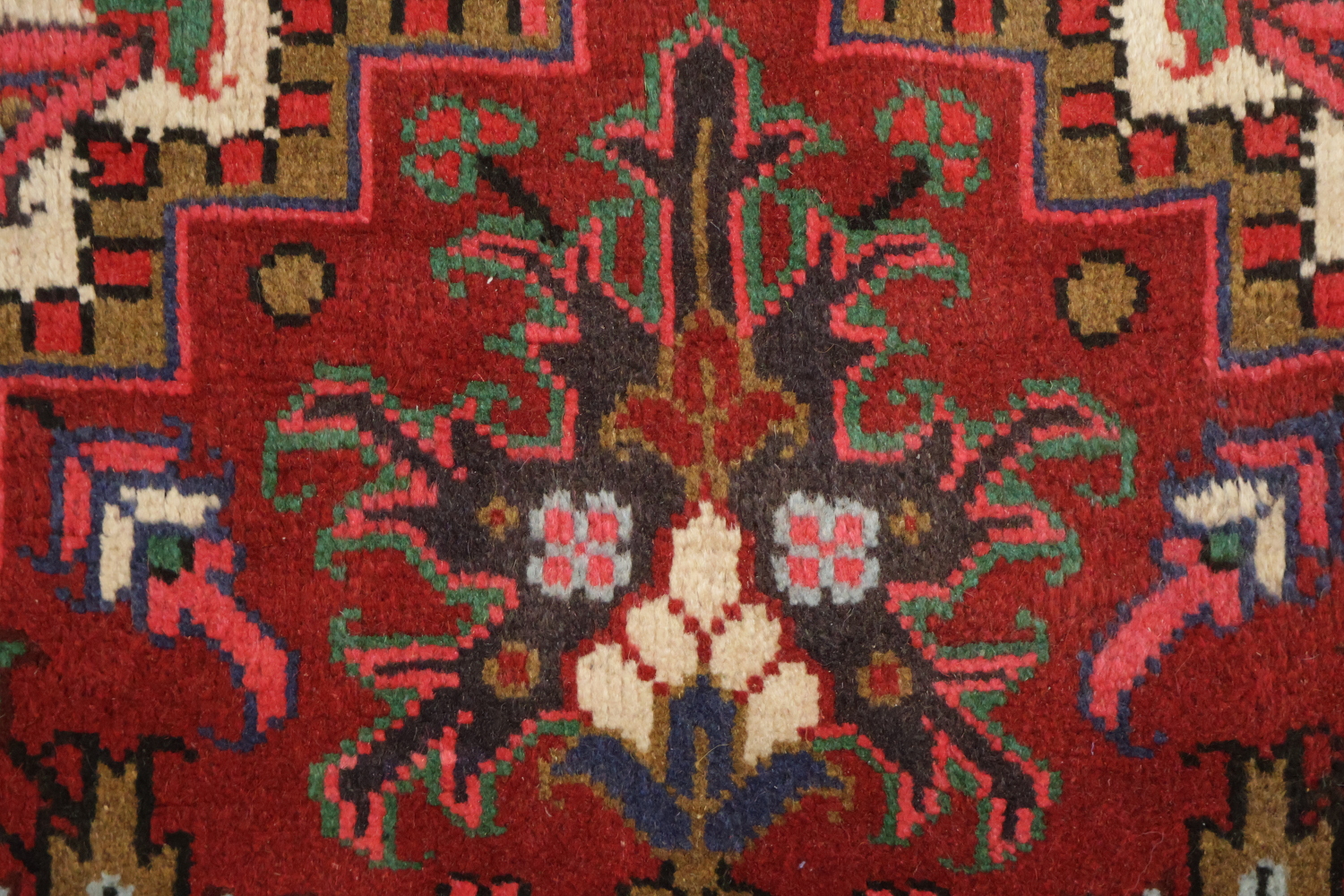 New Geometric Red Heriz Persian Wool Rug 5x6