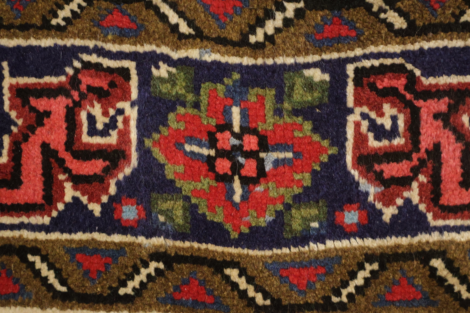New Geometric Red Heriz Persian Wool Rug 5x7