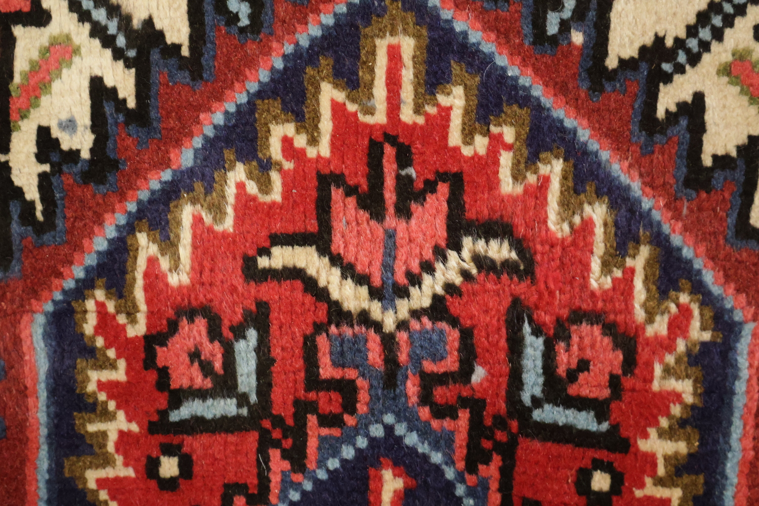 New Geometric Red Heriz Persian Wool Rug 5x7