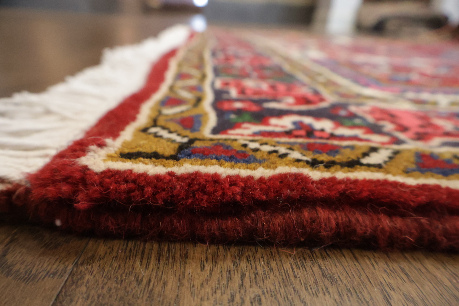 New Geometric Red Heriz Persian Wool Rug 5x7