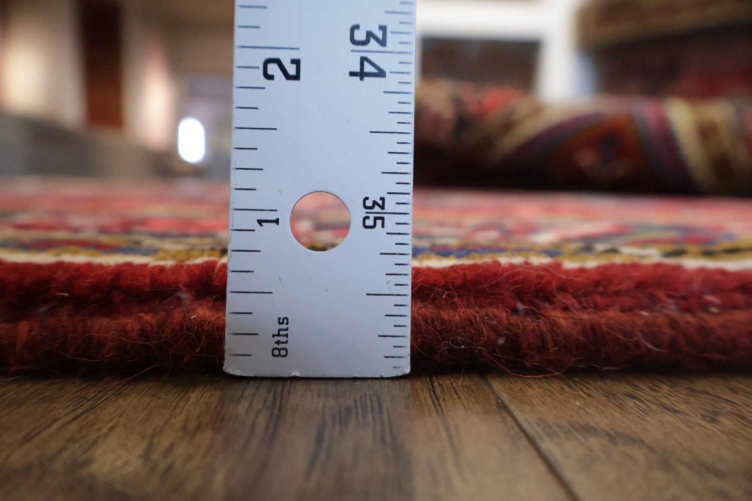New Geometric Red Heriz Persian Wool Rug 5x7