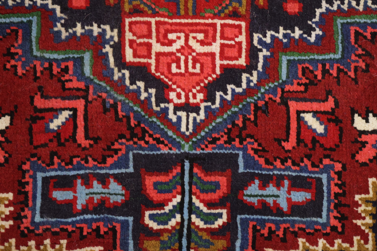 New Geometric Red Heriz Persian Wool Rug 5x7