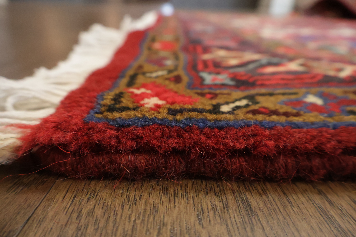 New Geometric Red Heriz Persian Wool Rug 5x6