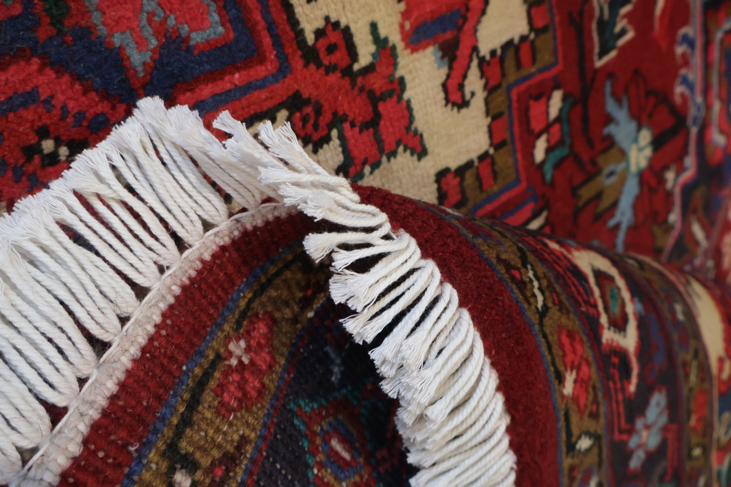New Geometric Red Heriz Persian Wool Rug 5x6