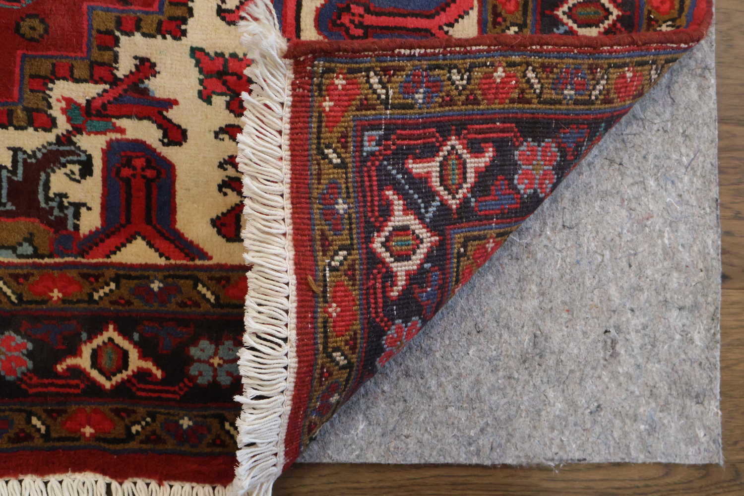 New Geometric Red Heriz Persian Wool Rug 5x6