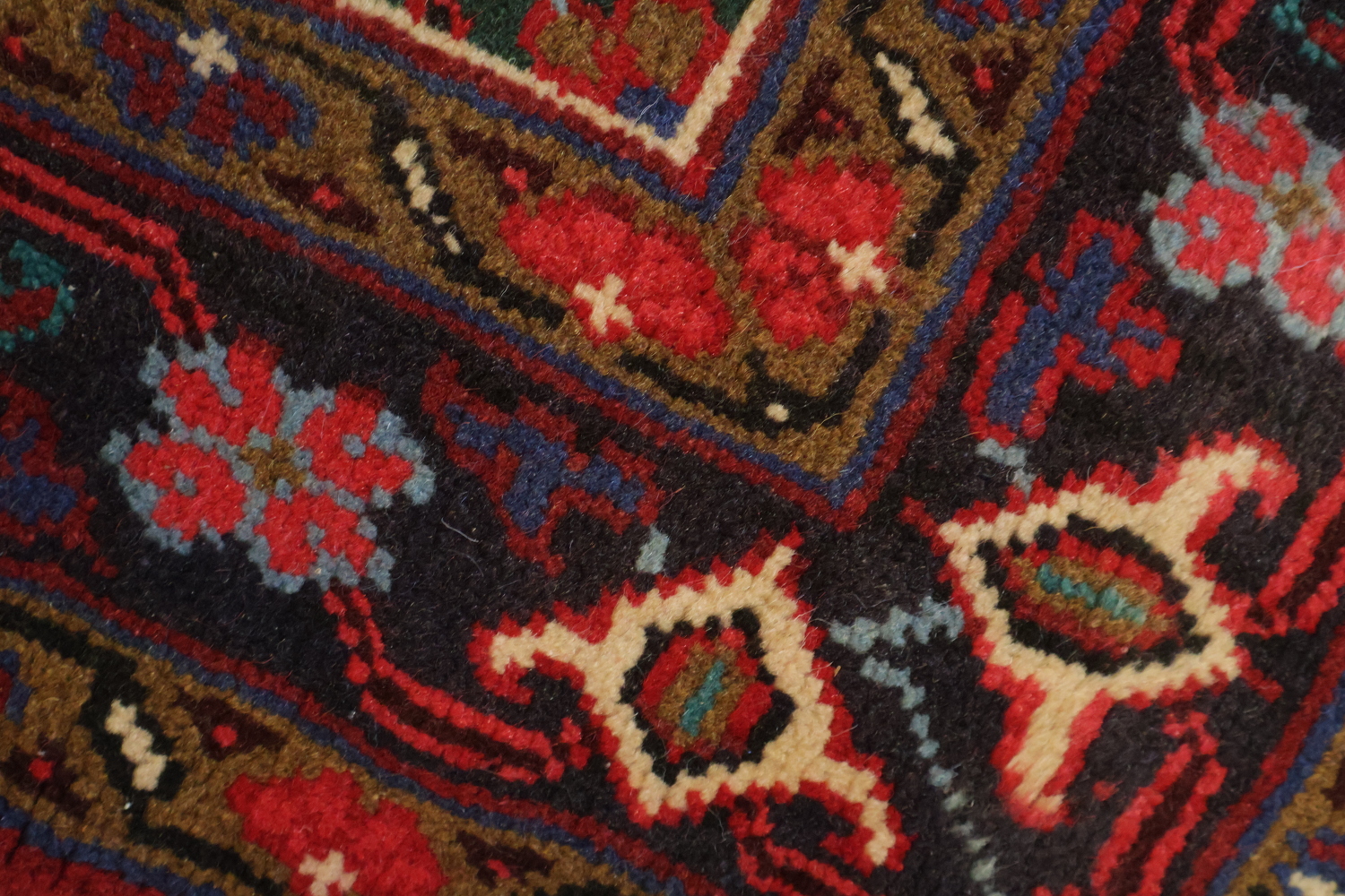New Geometric Red Heriz Persian Wool Rug 5x6