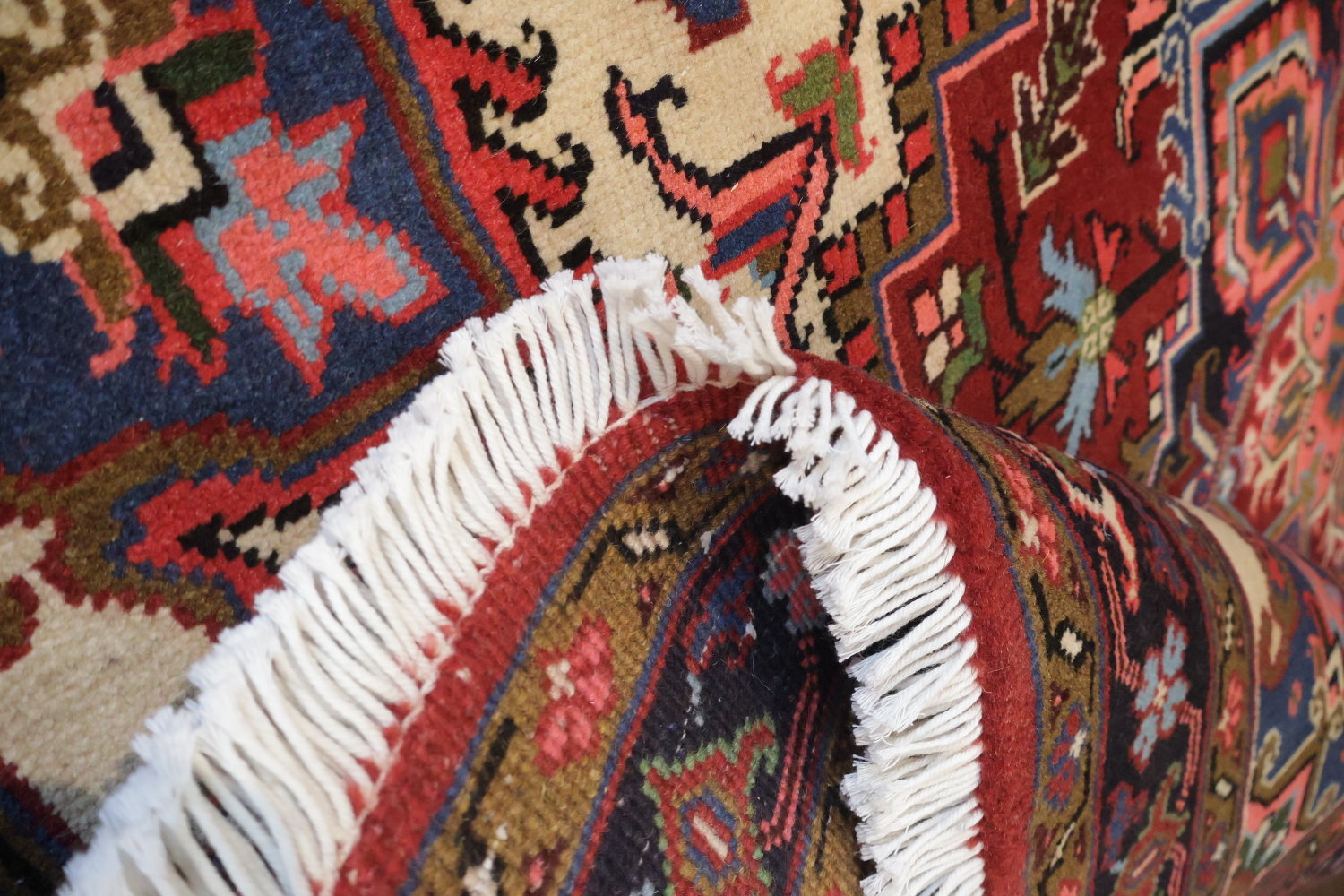 Brand New Geometric Red Heriz Persian Wool Rug 5x6