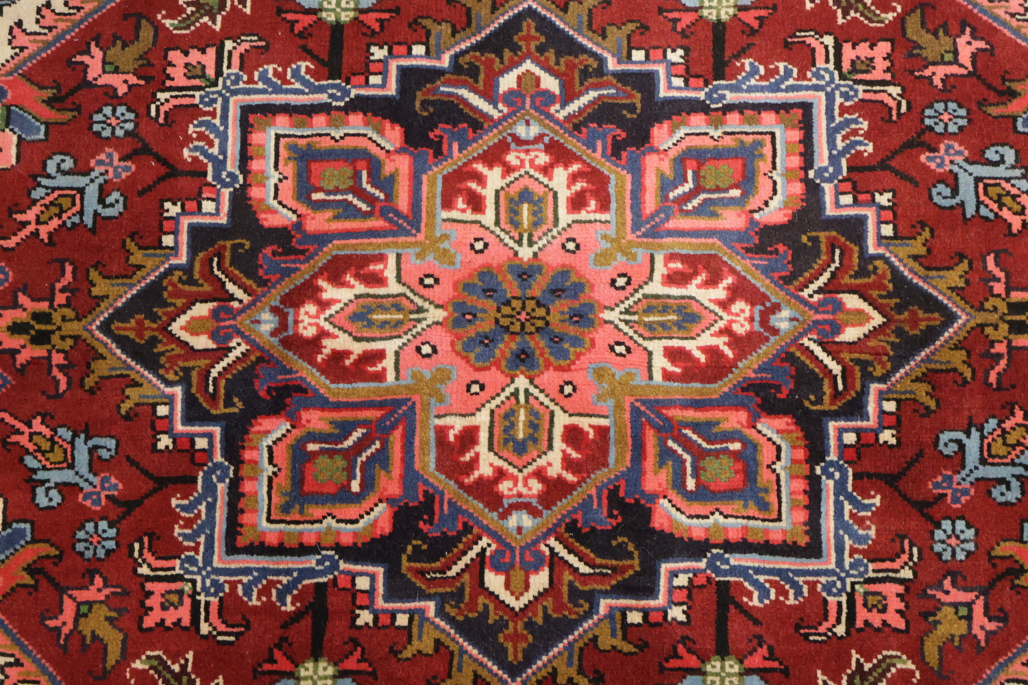 Brand New Geometric Red Heriz Persian Wool Rug 5x6