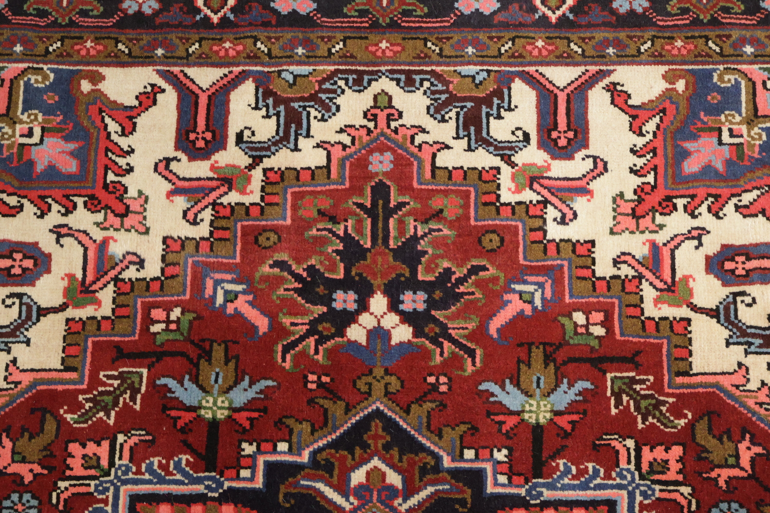Brand New Geometric Red Heriz Persian Wool Rug 5x6