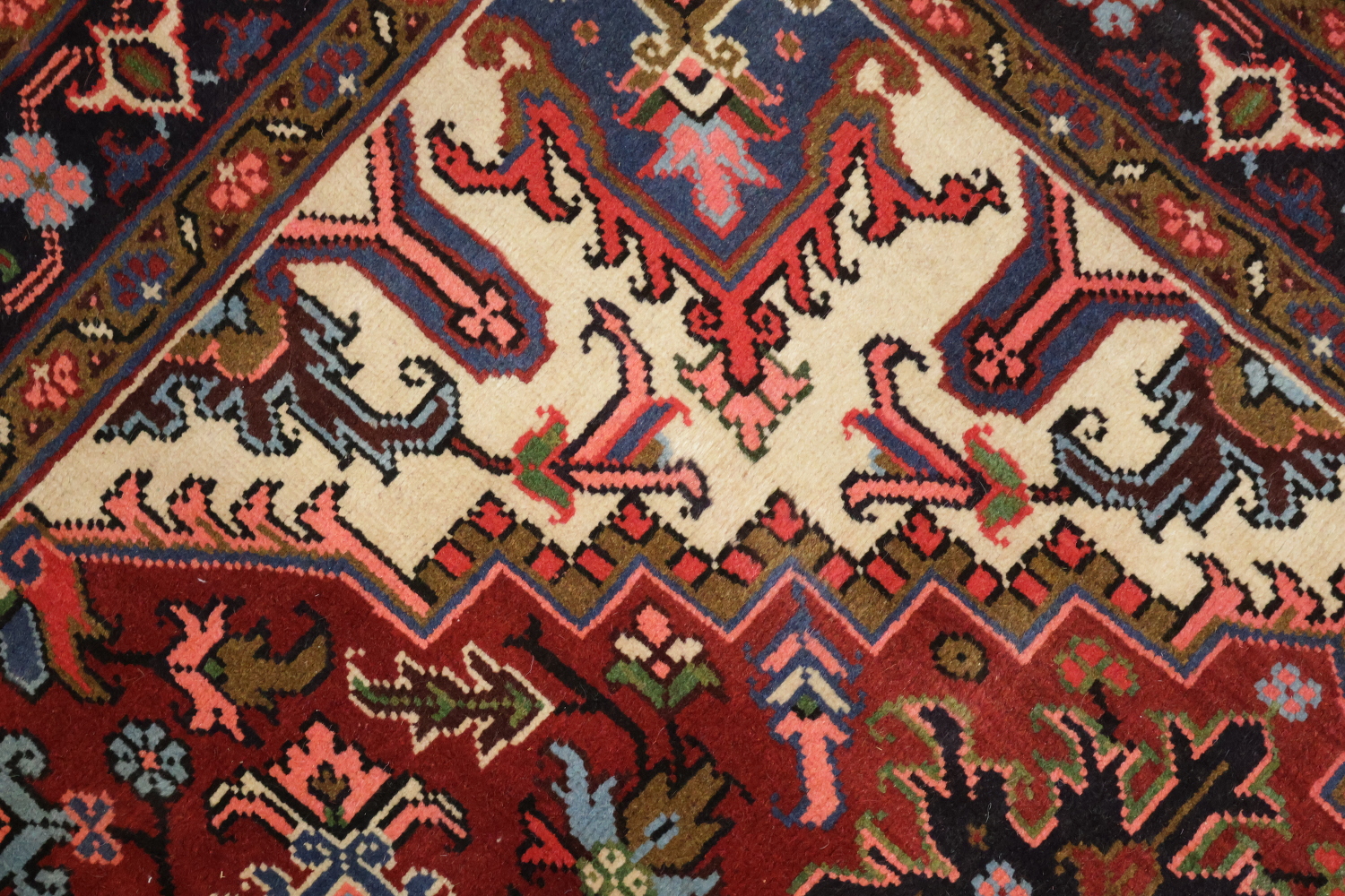 Brand New Geometric Red Heriz Persian Wool Rug 5x6