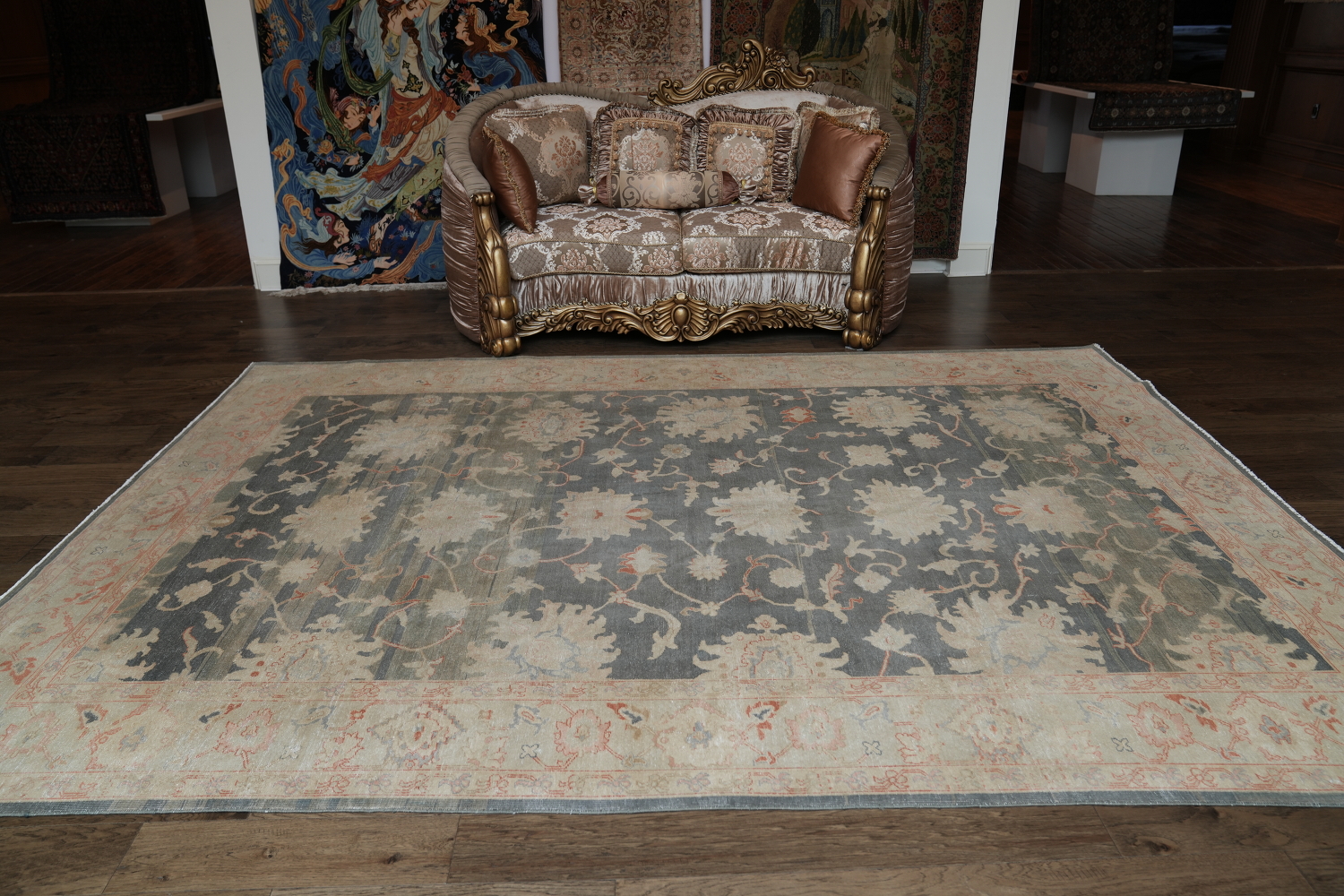 Antique Look Floral Oushak Oriental Area Rug 9x12
