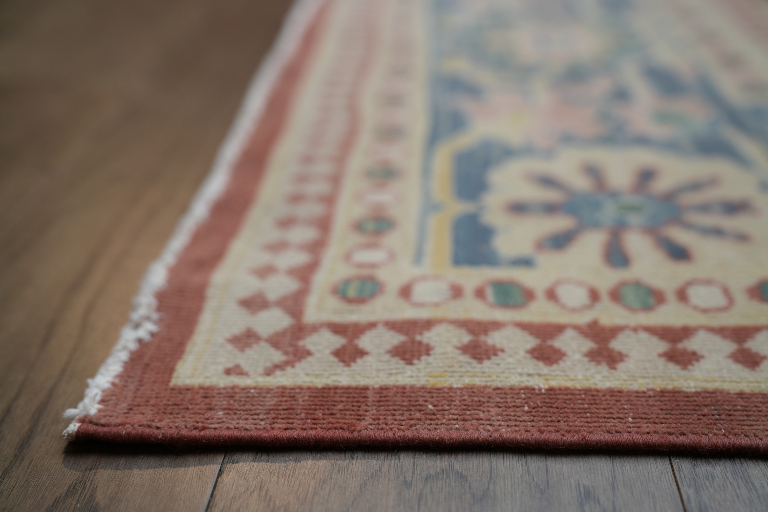 Antique Rust Floral Oushak Turkish Area Rug 9x12