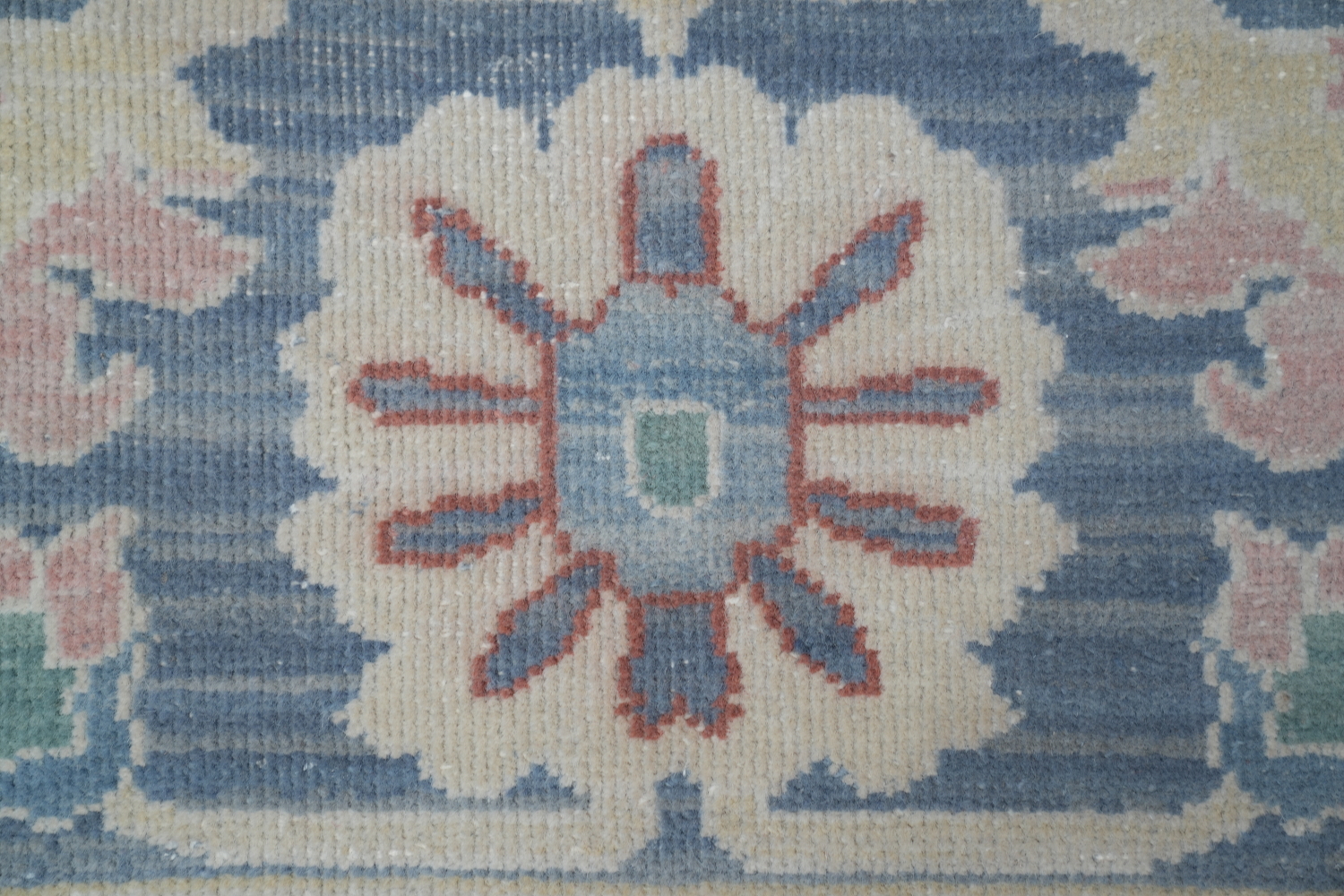 Antique Rust Floral Oushak Turkish Area Rug 9x12