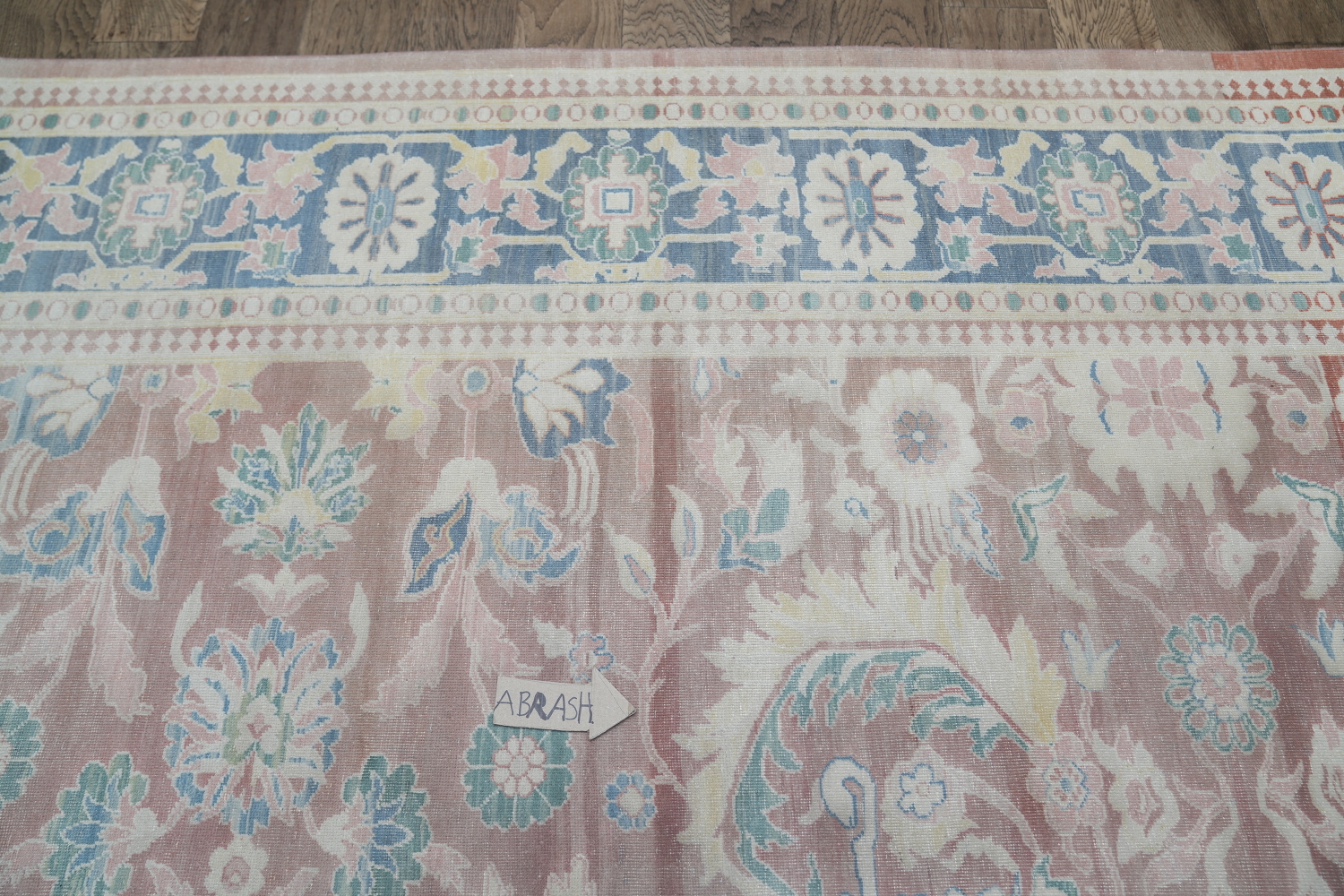 Antique Rust Floral Oushak Turkish Area Rug 9x12