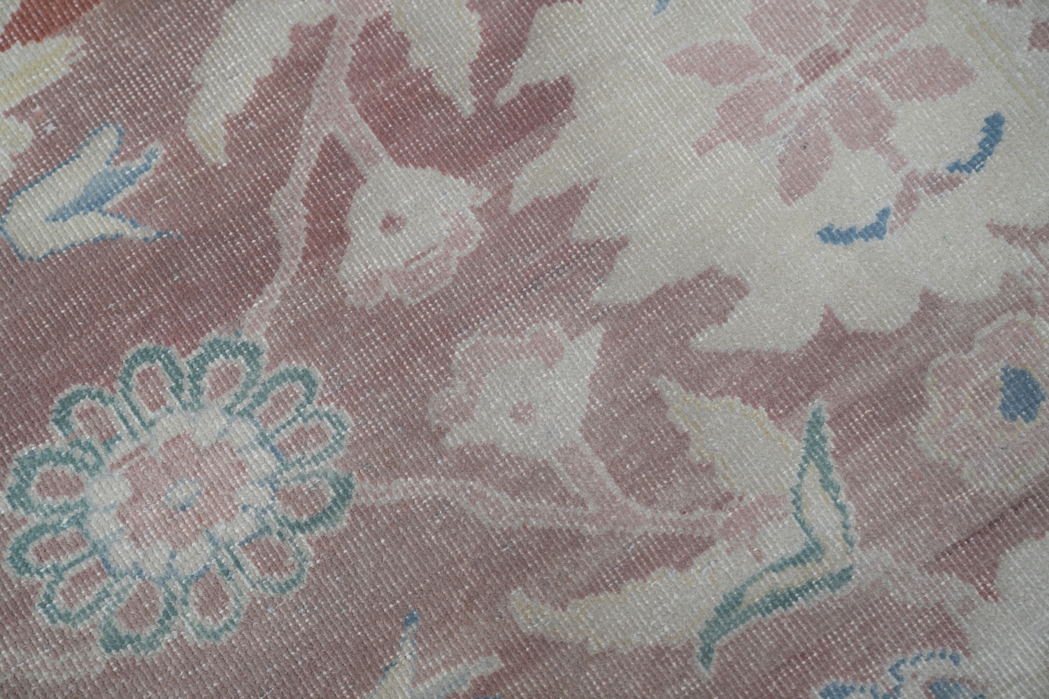 Antique Rust Floral Oushak Turkish Area Rug 9x12
