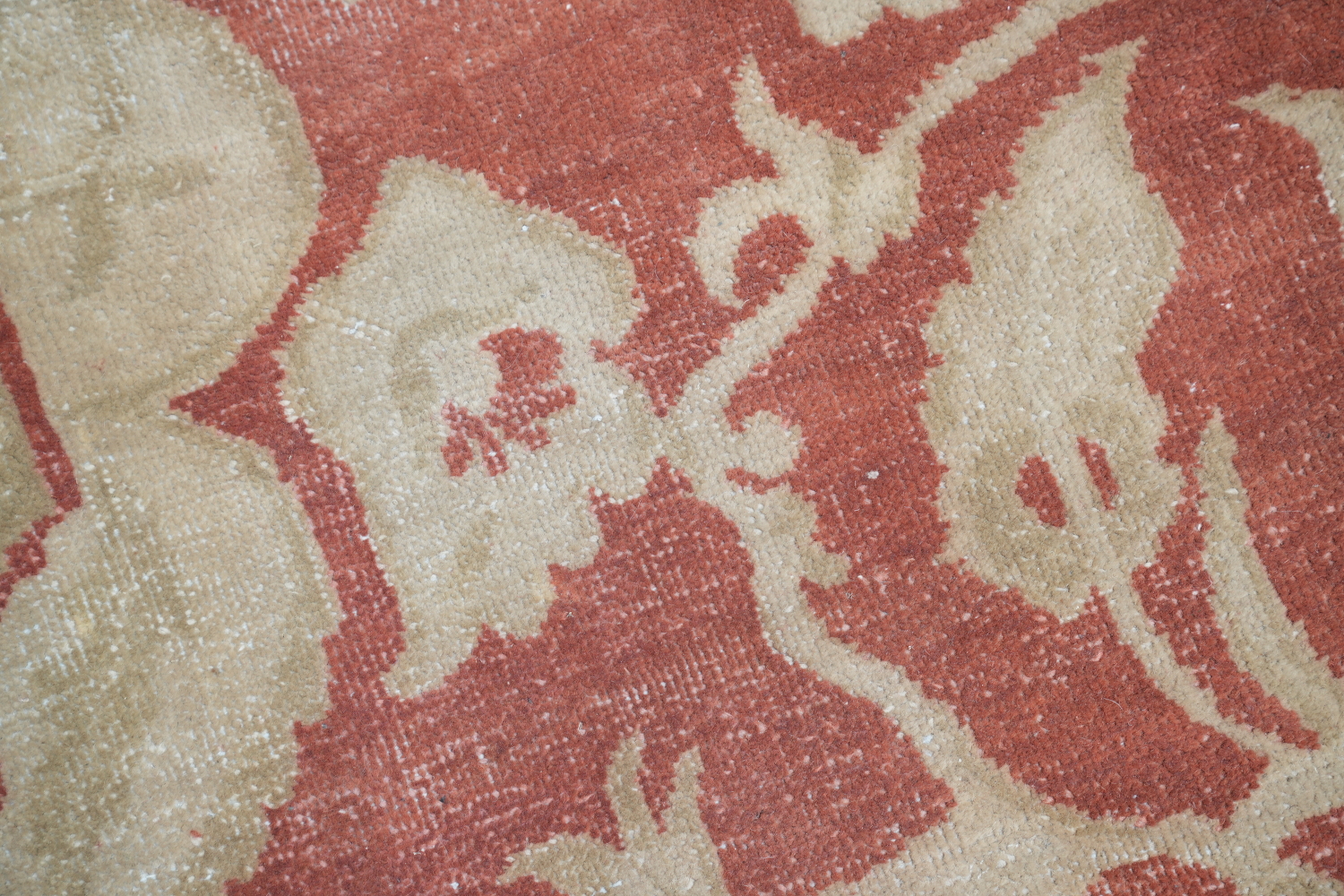 Vegetable Dye Floral Oushak Egyptian Rust Area Rug 9x13
