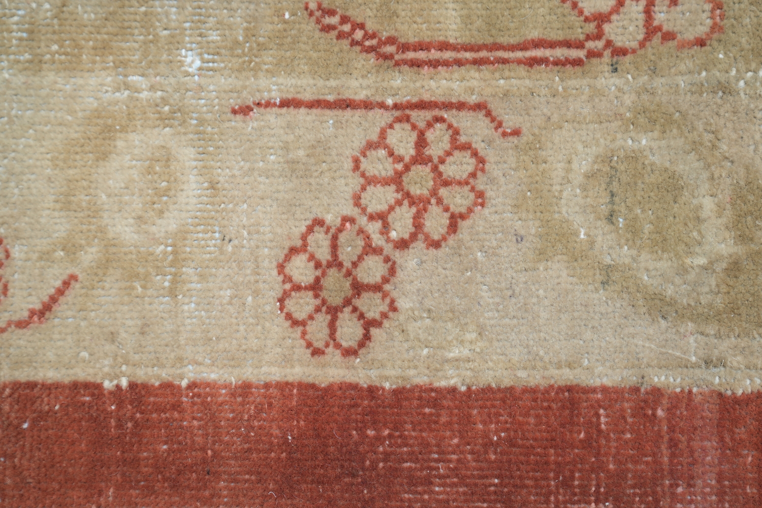Vegetable Dye Floral Oushak Egyptian Rust Area Rug 9x13