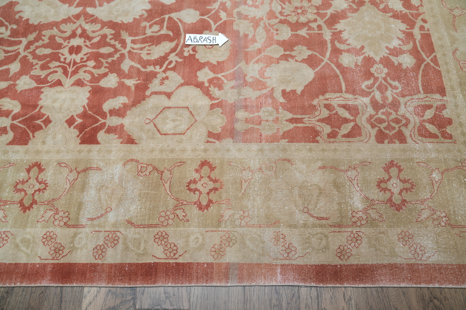 Vegetable Dye Floral Oushak Egyptian Rust Area Rug 9x13