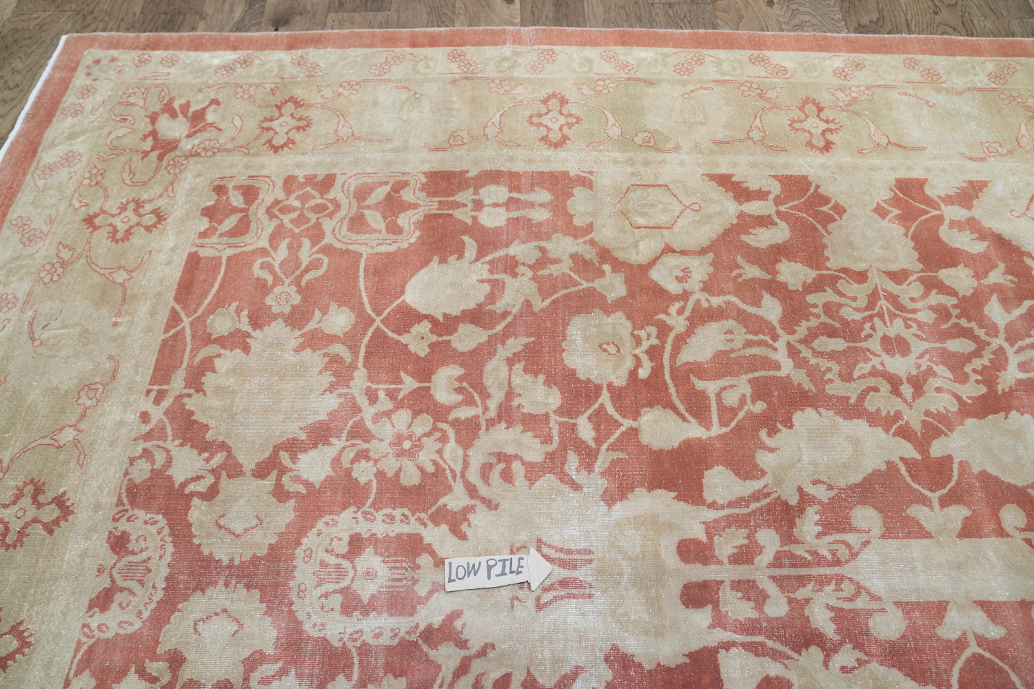 Vegetable Dye Floral Oushak Egyptian Rust Area Rug 9x13