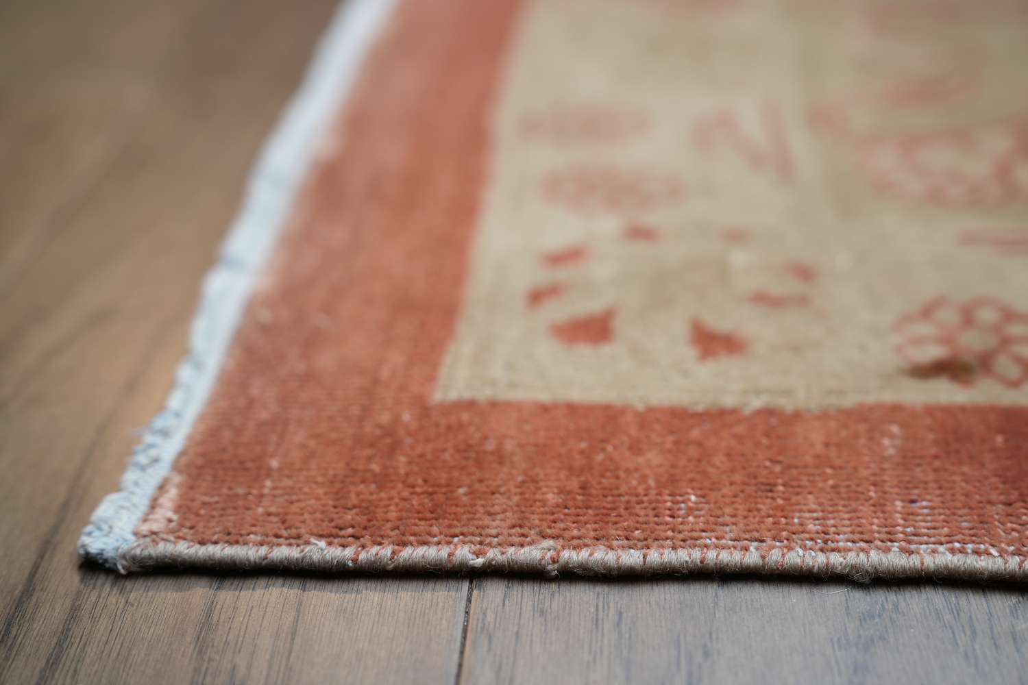 Vegetable Dye Floral Oushak Egyptian Rust Area Rug 9x13